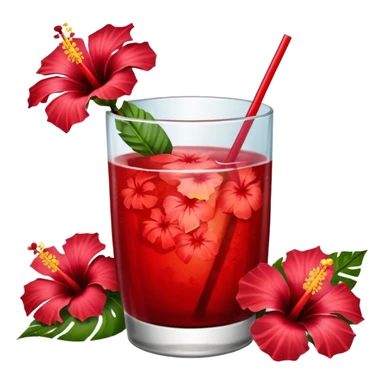 coconut drink with red flowers sticker