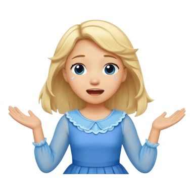 A cute fairytale character flying and crying because she is so happy sticker