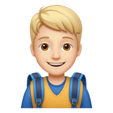 student wearing back pack sticker