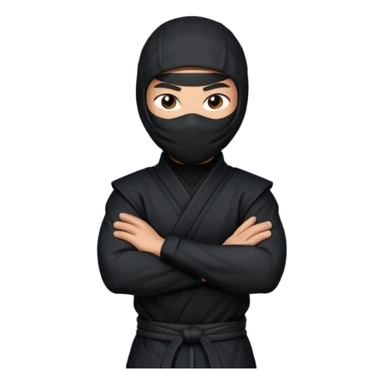 ninja, back view, arms crossed sticker