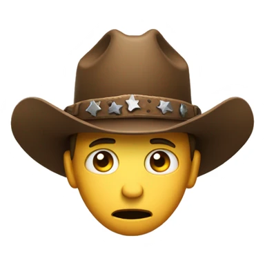 Confused face with cowboy hat sticker