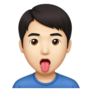 An Asian guy sticking out his tongue  sticker