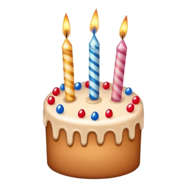 Beige birthday cake with sparkler candles sticker