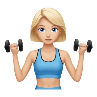 Whit girl blue eyes blond hair sports bra teaching spin class sticker