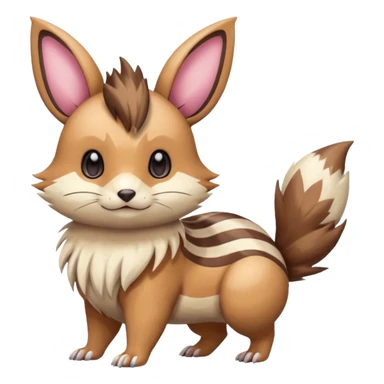 Furret-Linoone-Eevee-fusion sticker
