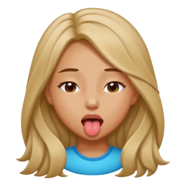 girl naked with eye close andtongue sticker