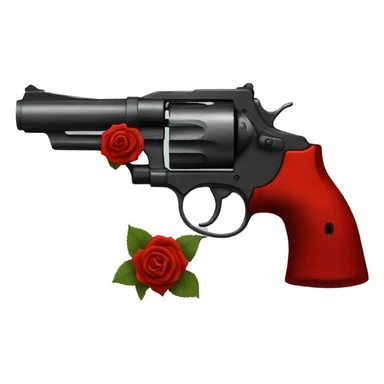 Red rose revolver sticker