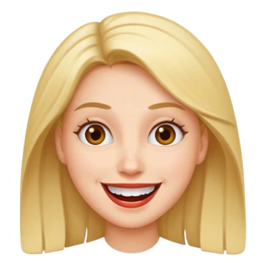 a woman with a wild, silly expression sticker