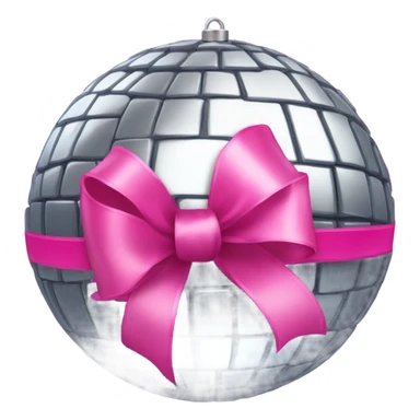 Disco ball with pink ribbon sticker