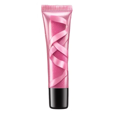 pink shimmer lip gloss with ribbon sticker