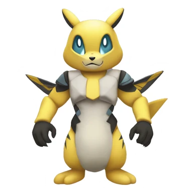 Anthro Metabee, Medabee, Renamon, Pikachu Zeraora sticker