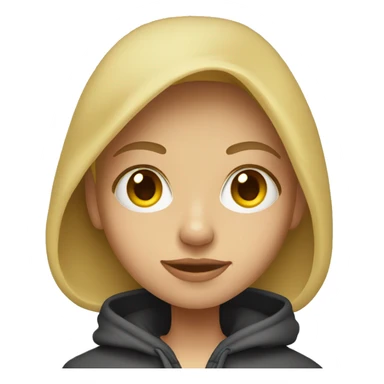 blonde in hoodie portrait sticker
