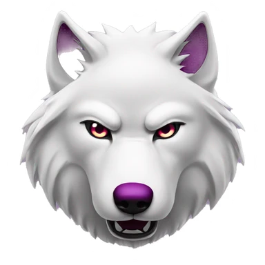 angry white wolf with dark magenta eyes sticker