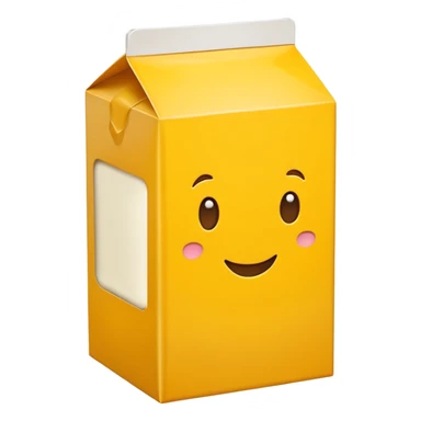 yellow milk box, simple, clear sticker