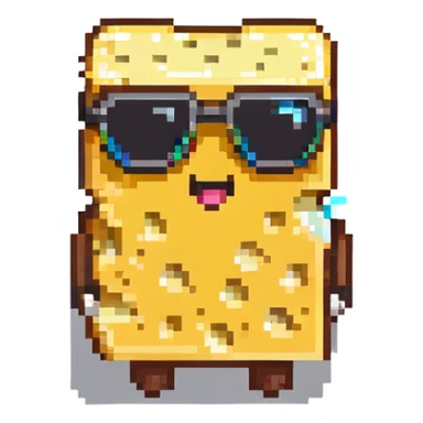 piece of cheese wearing sunglasses sticker