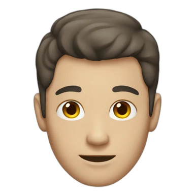 shaved white man with dark brown hair sticker