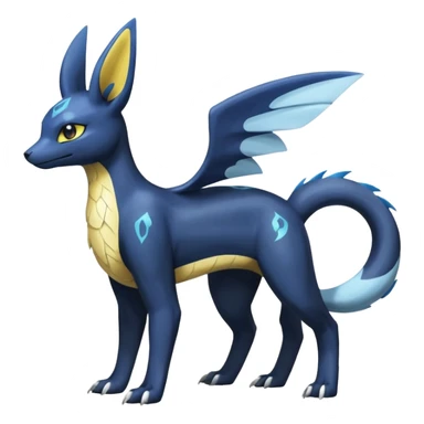 Manectric-Electrike-Lugia-Umbreon-Drakeon-Fakémon-hybrid-creature (full body), 4 legs sticker