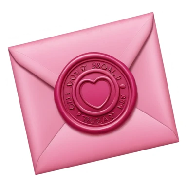 pink wax seal envelope sticker