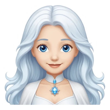 Good Witch of the North from The Wizard of Oz with light skin, blue eyes, long white hair, white outfit sticker