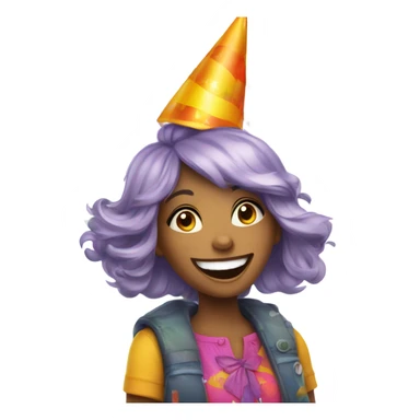 Party carnival happy girl sticker