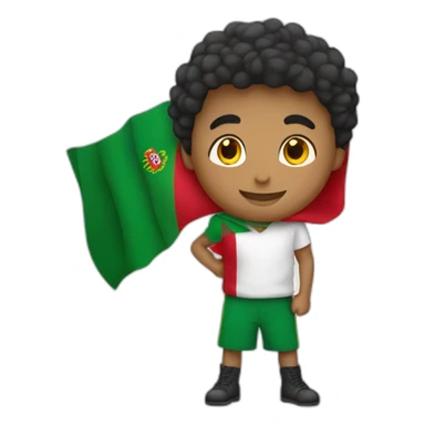 Garçon avec un drapeau du Portugal  sticker