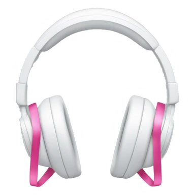 White headphones with pink bows sticker
