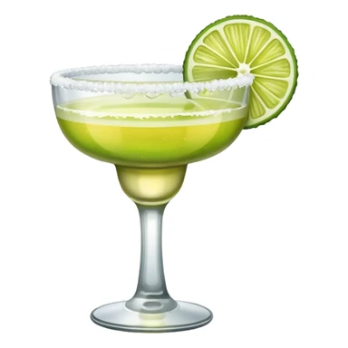 Margarita – glass with salted rim, lime wedge sticker