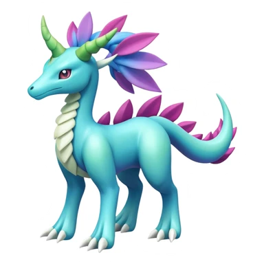 Shiny Meganium-Amaura-Suicune-fakemon (full body) sticker