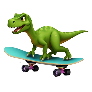 Dinosaur on skateboard sticker