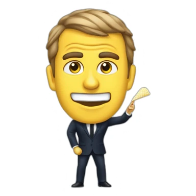 Macron qui bouffe des frittes sticker
