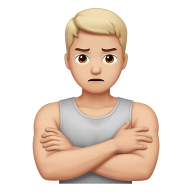 arms crossed holding neck while annoyed  sticker