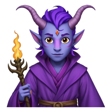 wizard thiefling with purple skin sticker