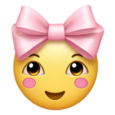 little light pink bows smiley with heart blush sticker