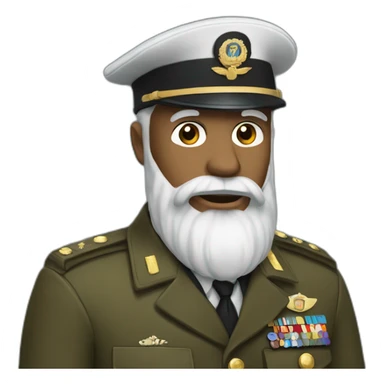 brown man with a long white scraggly beard and a beret in military uniform sticker