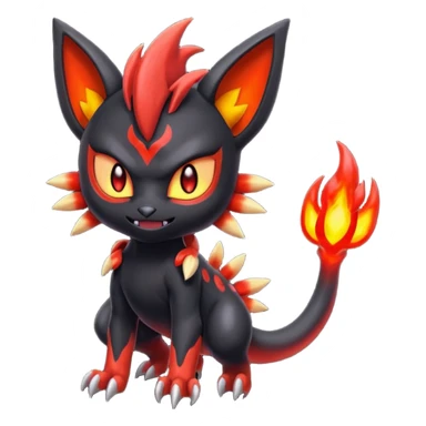 Colorful Shiny Cool Badass Spicy Evil Spooky Meloetta-Litten-Guilmon-Darkrai-Pokémon-Fakémon-fusion-hybrid-creature sticker
