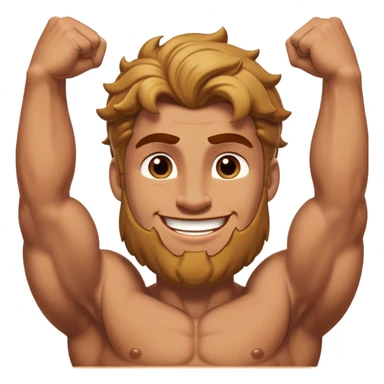 Cinematic Realistic Hercules Portrait, head tilted playfully and inquisitively, showcasing his formidable build softened by a warm, inviting smile. His eyes sparkle with a sense of mirth and determination, while his detailed attire and natural highlights capture the essence of a mighty hero with a friendly spirit. sticker