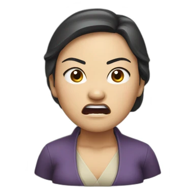 Mean angry Asian lady sticker