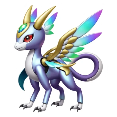 Colorful Shiny Meloetta-Latias-Rokusho-Metabee-Medabee-Medabot-Peppercat-Wargreymon-Protogen-Pokémon-Digimon-Fakémon-fusion-hybrid-creature sticker