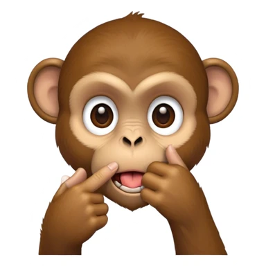 monkey with finger in mouth sticker