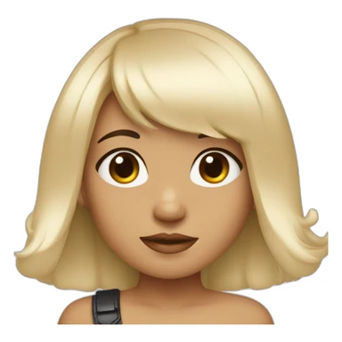 cute girl with black bang hair color sticker