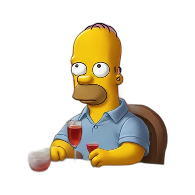 the Simpson having an aperitif sticker