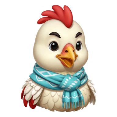 chicken with scarf sticker