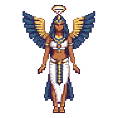 Egyptian goddess with extended wings sticker