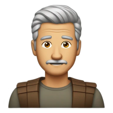 hombre de 57 años castaño peinado con raya a un lado, de cara no muy ancha y complexión fuerte sticker