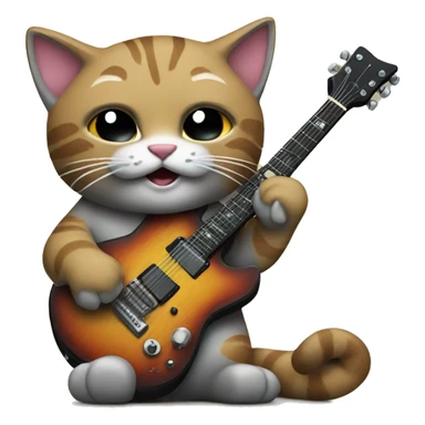 rock cat playing a guitar sticker