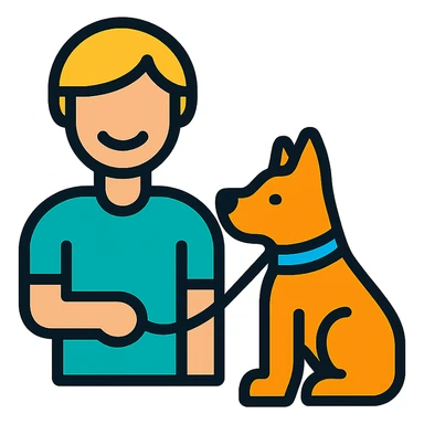 A simple emoji of a person keeping a pet sticker