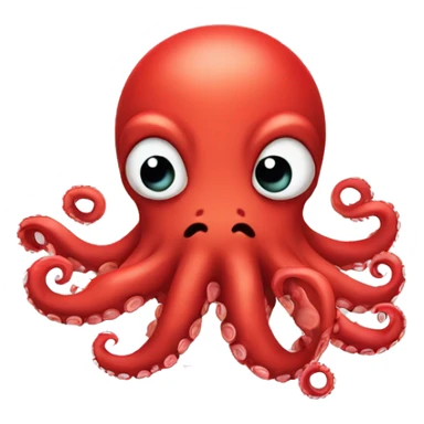 red cartoon octopus frowning sticker