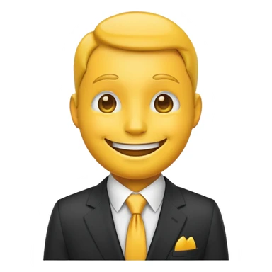 yellow face emoji wearing a suit and tie sticker