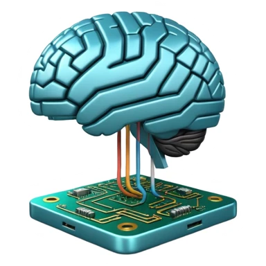 3D circuit board brain sticker