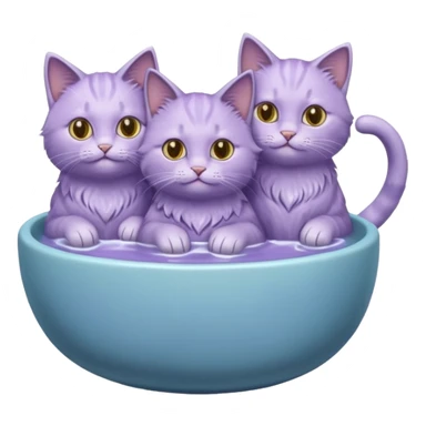 three lilac cats drinking water from a bowl sticker
